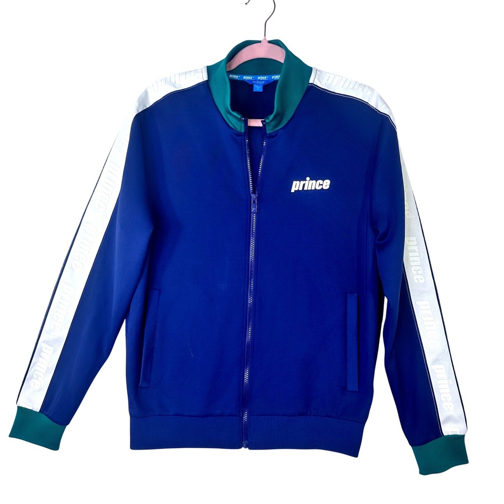 Prince Pickleball Track Jacket Blue Full Zip Athletic Mock Neck Mens Small